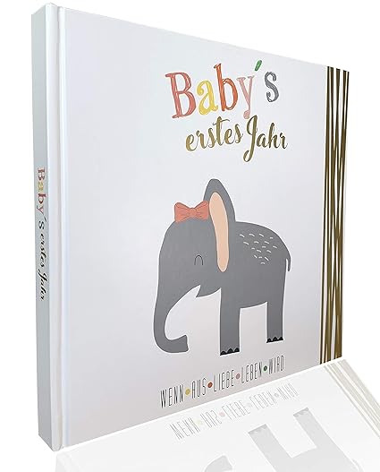 Mein erstes Jahr Babyalbum - Babys erstes Jahr dein wunderschönes Erinnerungsbuch zum einkleben Ideal als Geschenk zur Geburt