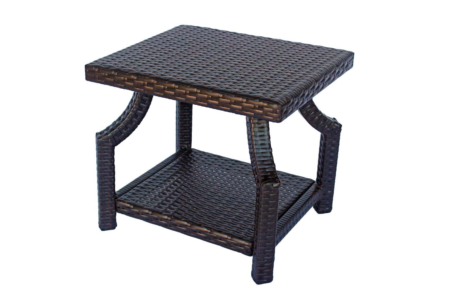 Dola Small Patio Side Table Dark Brown W Buy Online In Kuwait At Desertcart