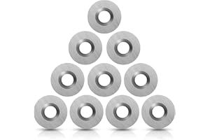 10pcs Wood Carbide Inserts Cutters for Wood Lathe Turning Tool Round Ci5 8.9x1.85mm-30° Cutting Edge Match Aogbra Woodturning Tool Set Perfectly