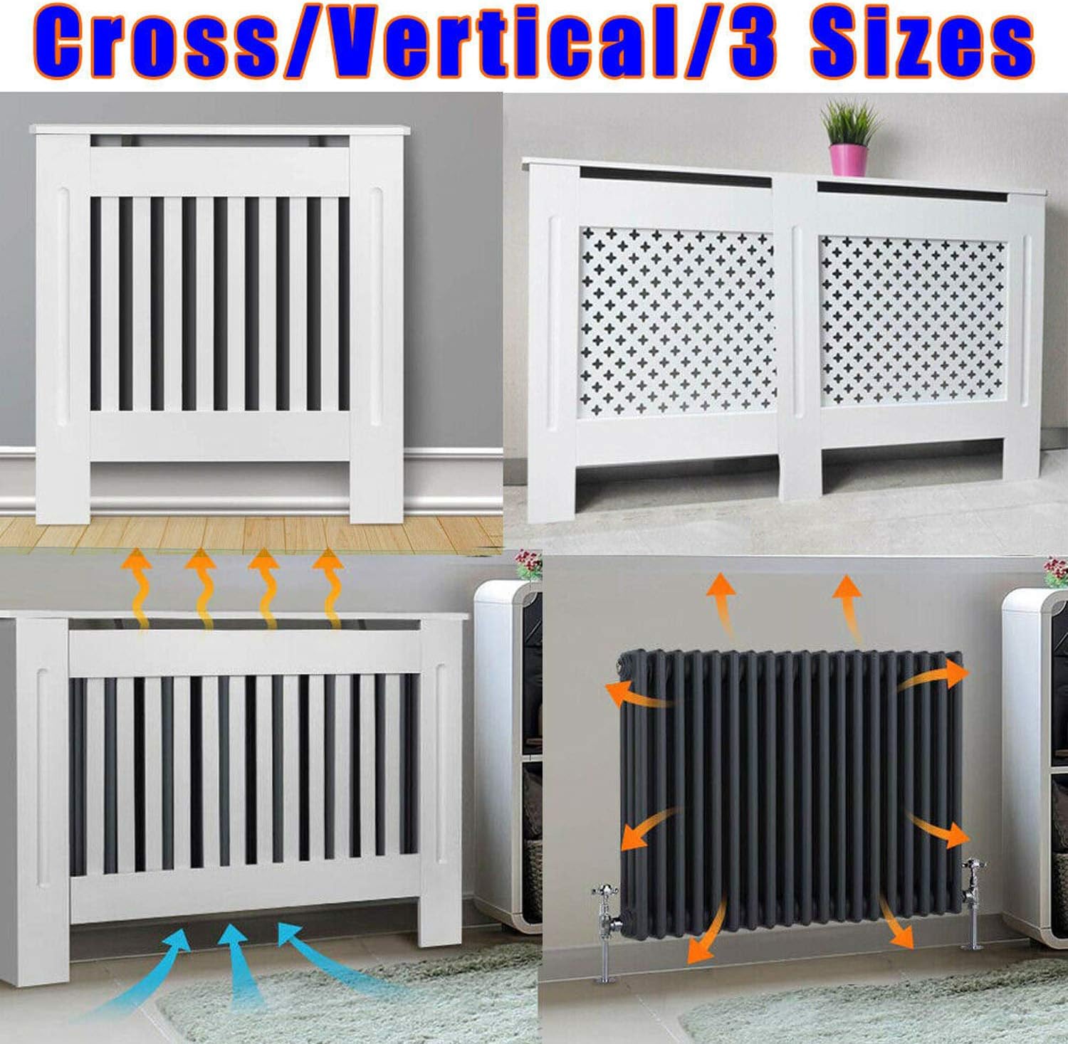 Traditional Heater HideOut Radiator Cover Slatted Shelf MDF