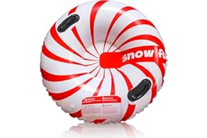 DOMIGARD Snow Tubes, 37.4" 1Pack Inflatable PVC Snow Sled, Thickened Heavy Duty Hard Bottom Snow Sleds with Handles, Fun Winter Outdoor Sports Toys for Family Activities