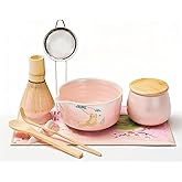 Cat Matcha Whisk Set 9 PCS Matcha Tea Set Include Ceramic Matcha Bowl with Bamboo Whisk, Matcha Scoop, Sifter, Whisk Holder,Stainless Steel Sieve– Cute Cat Design, Complete Japanese Matcha Kit