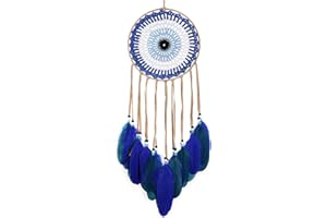 Holmgren Evil Eye Dream Catchers - Blue Dream Catcher for Wall Decor Evil Eye Wall Hanging for Bedroom, Good Luck Charm for Home Offices Living Room Decoration