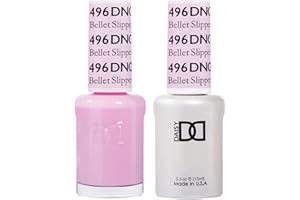 DAISY DND DND Gel Polish Set - 1 each of Pink Gel Polish and Pink Nail Polish, 496 Bellet Slipper, 0.5 Fl Oz