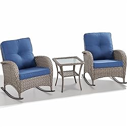 HUMMUH Outdoor Bistro Set-High Back Outdoor Rocking