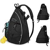 WOLT Pickleball Bag,Crossbody Sling Bags for Women Men,Pickleball Backpack with Fence Hook for Tennis, Racketball