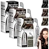 Fruit Essence Hair Dyeing Comb, Plant Based Easy Hair Color Comb for Home Use, Plant Extract Hairs Dye Essence, Hairs Dye Cream with Combs (3pcs,3-color mixing)