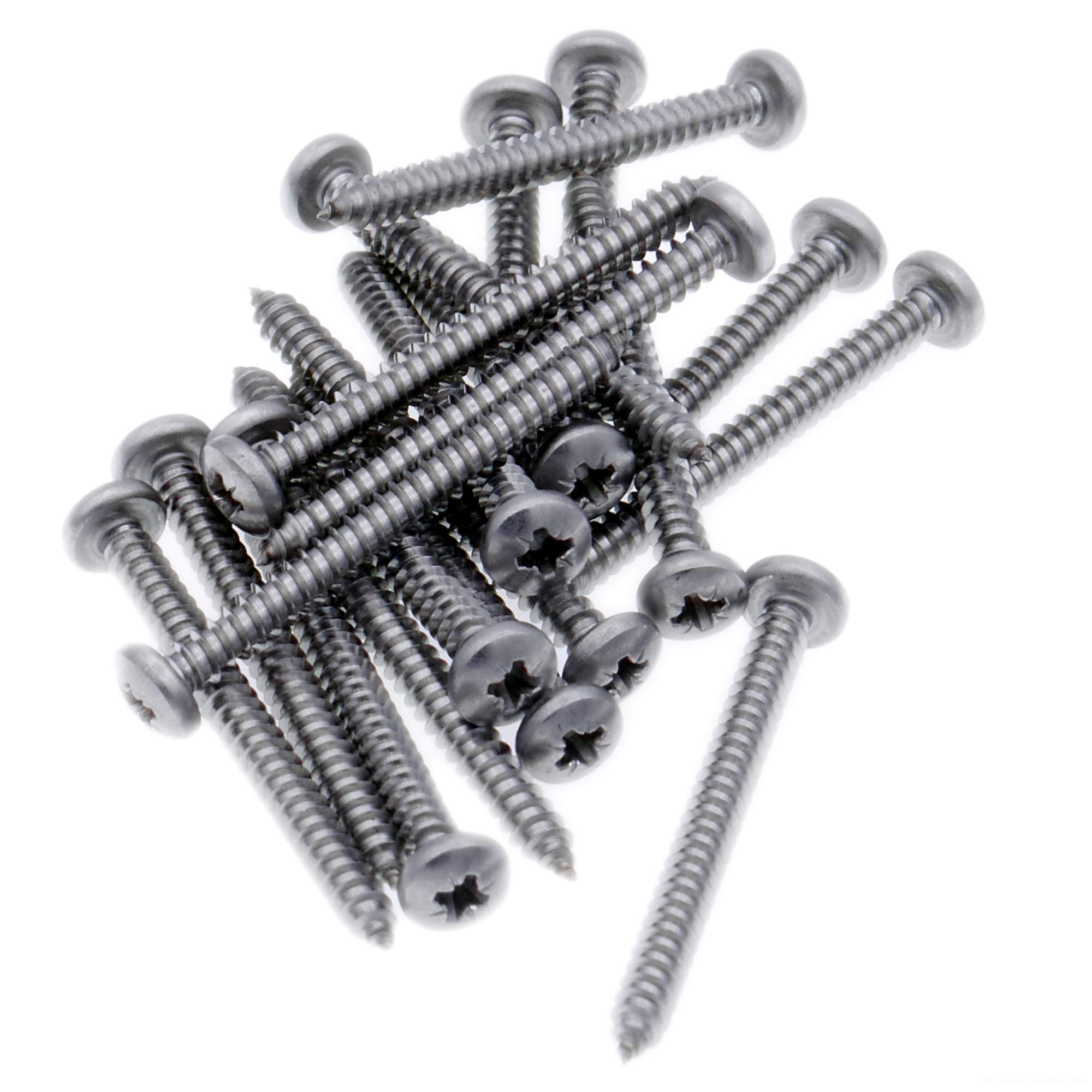 No.8 x 0.375 (4.2mm x 9.5mm) Pozi Pan Self-Tapping Screw - Stainless Steel (A2) (Pack of 20)