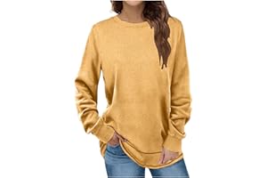 PBNBP Womens Fall Fashion Tops Dressy Casual Long Sleeve Tunic Tops for Leggings Crewneck Curved-Hem Sweatshirts Soft Shirts