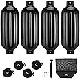 Affordura Boat Fender 4 Pack Boat Bumpers Fenders with 4 Ropes, Boat Bumpers for Pontoon Boat Fenders Inflatable