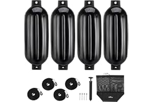 Affordura Boat Fender 4 Pack Boat Bumpers Fenders with 4 Ropes, Boat Bumpers for Pontoon Boat Fenders Inflatable