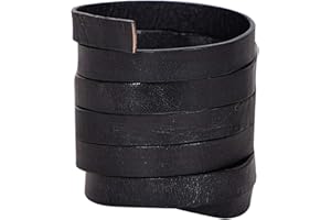 Xsotica-Flat Leather Cords 10.0 MM X 2.0 MM- 1 Yard (Natural Black)