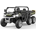 Hetoy 24V 2-Seater Ride On Dump Truck with Parent Remote Control, 4WD 6-Wheel Electric Car for Big Kids, UTV Style Dump Bed & Music Horn, ASTM/CPSIA Certified (Ages 3+)