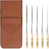 Long Liner Brushes - 5pcs Ox Ear Hair Detail Paint Brushes Extra Long Fine Point Tip Pinstriping Scroll Outlining Brush for Watercolor Acrylic Oil