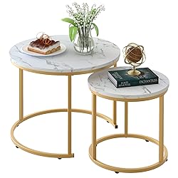 aboxoo Coffee Table Nesting White Set of 2 Side Set