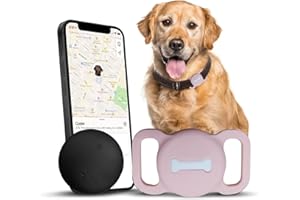 Romansei Smart Pet Tracker, Dog Tracker with Collar Holder, Smart Tag for Seamless Location Tracking, Work with Find My, Not GPS Tracker (Pink)