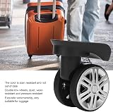 Les-Theresa Suitcase Wheels 1 Pair Double Row Spinner Luggage Replacement view 3