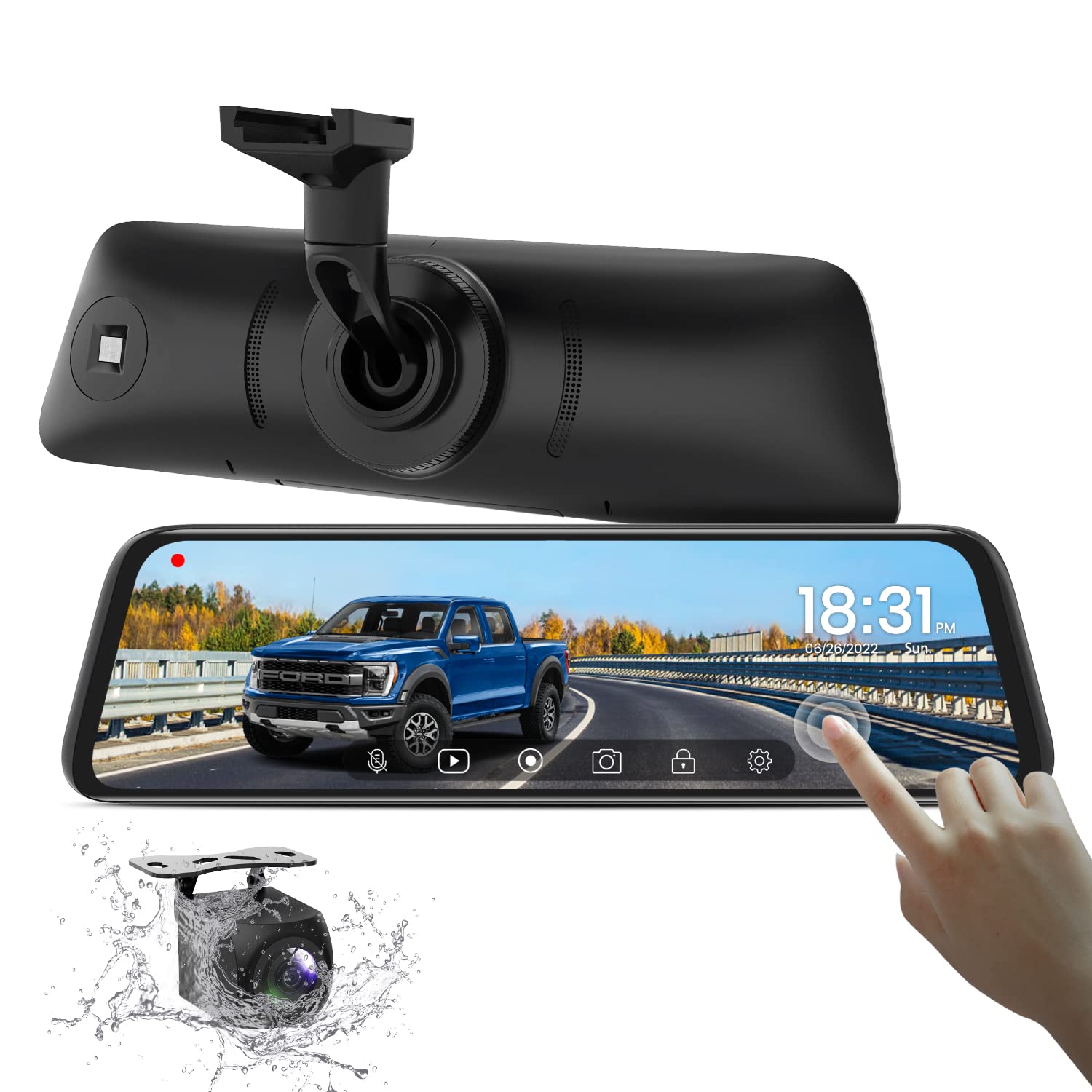 Photo 1 of 9.35''1080P OEM Rear View Mirror Camera: Recording Wide View Back Up Camera for Cars, Smart Full Touch Screen Stream Media Backup Camera with Super Night Vision for Trucks,Vans, SUVS (AUTO-VOX T9)