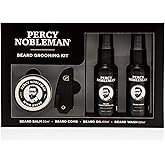 Percy Nobleman Beard Grooming Kit – Gift Set with Signature Scented Beard Oil (1.7 fl oz), Beard Wash (1.7 fl oz), Beard Balm (0.7 fl oz) & Beard Comb for Softening, Hydration & Beard Maintenance