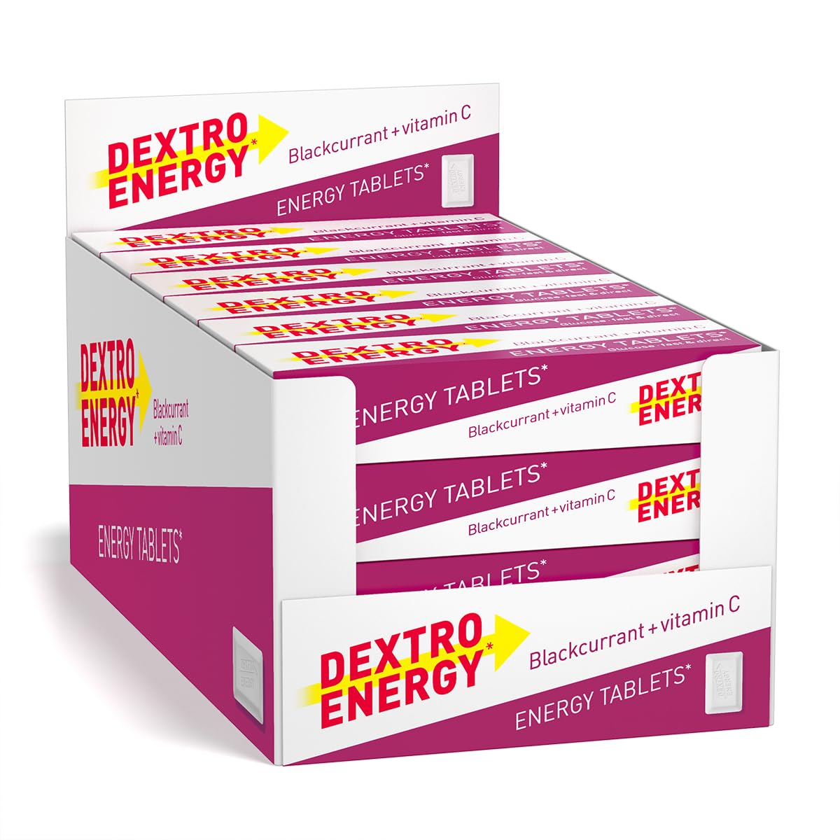 Dextro Energy Blackcurrant Glucose Tablets with Vitamin C, 47 g, 24 Packs, Energy Tablets, for a Quick Burst of Glucose โ image 1