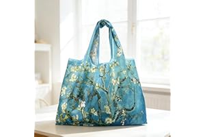Large Capacity Tote Bag With Oil Painting Design, Portable Reusable Shopping Bag for Grocery and Storage, Lightweight Outdoor