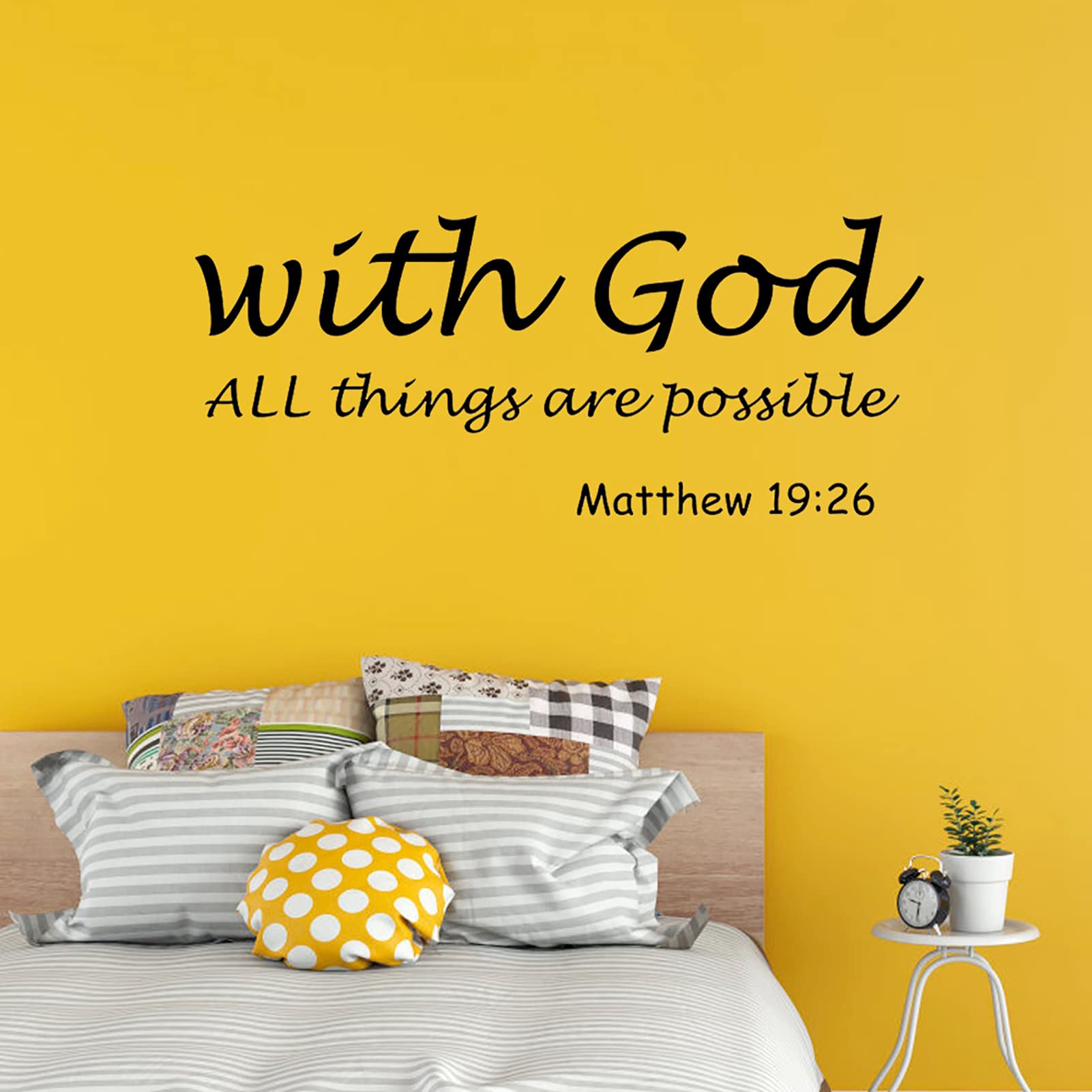 Cafopgrill Wall Art Stickers, Removable Modern Letters Proverbs Bible Verse Wall Art Stickers Wall Decal Home Decor