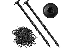 Threlaco 200 Pcs Lag Screws #14 x 4 Inch Structural Wood Screws Exterior Coated Star Drive Heavy Duty Construction (Black)