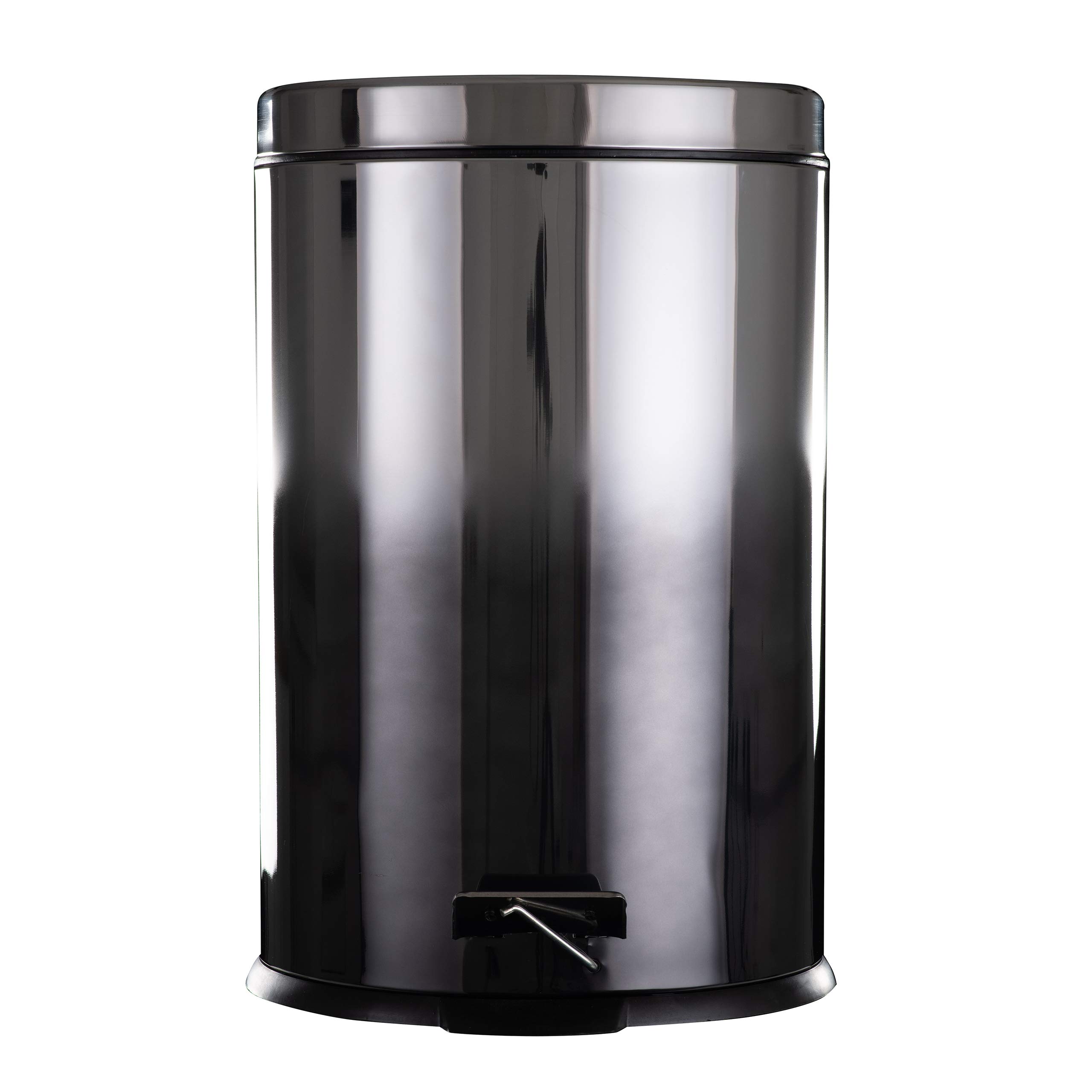 Daewoo Callisto 12L Bin, Sturdy Trash Can with Foot Pedal, Made from SS410 Stainless, Hygienic Design Prevents Spreading Germs, 39.5cm-Ombre Effect Silver, Black/Steel,BIN1081