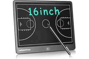 LUDESENIMUE Electronic Basketball Coaching Board - 16 inch LCD BasketballTactics Board with Stylus Pen, Basketball Coach Essentials