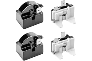 Wehhbtye 4 PCS 1 Pin Refrigerator Starter Relay QP2-4.7/4r7 and 6750C-0005P Overload Protector - Compatible With LG Compressor and Freezers