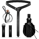 WooHand Renaissance Accessories 6Pcs Medieval Pirate Leather Belt Pouch Cork Potion Bottle Belt Halloween Cosplay Costume