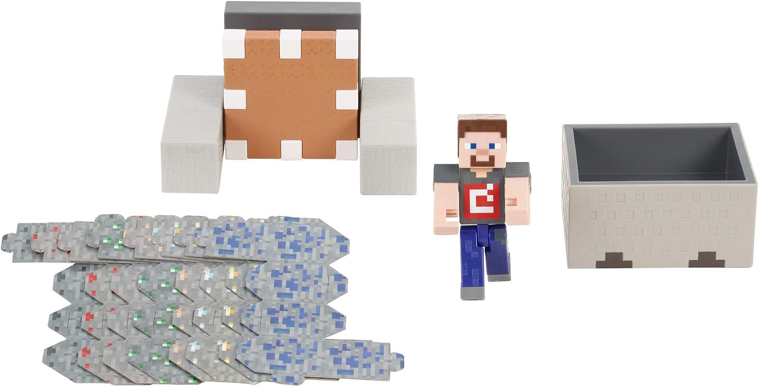 Minecraft Mayhem Playset with Steve Character Figure, Launching Cart and Accessories, Creation - Image 3