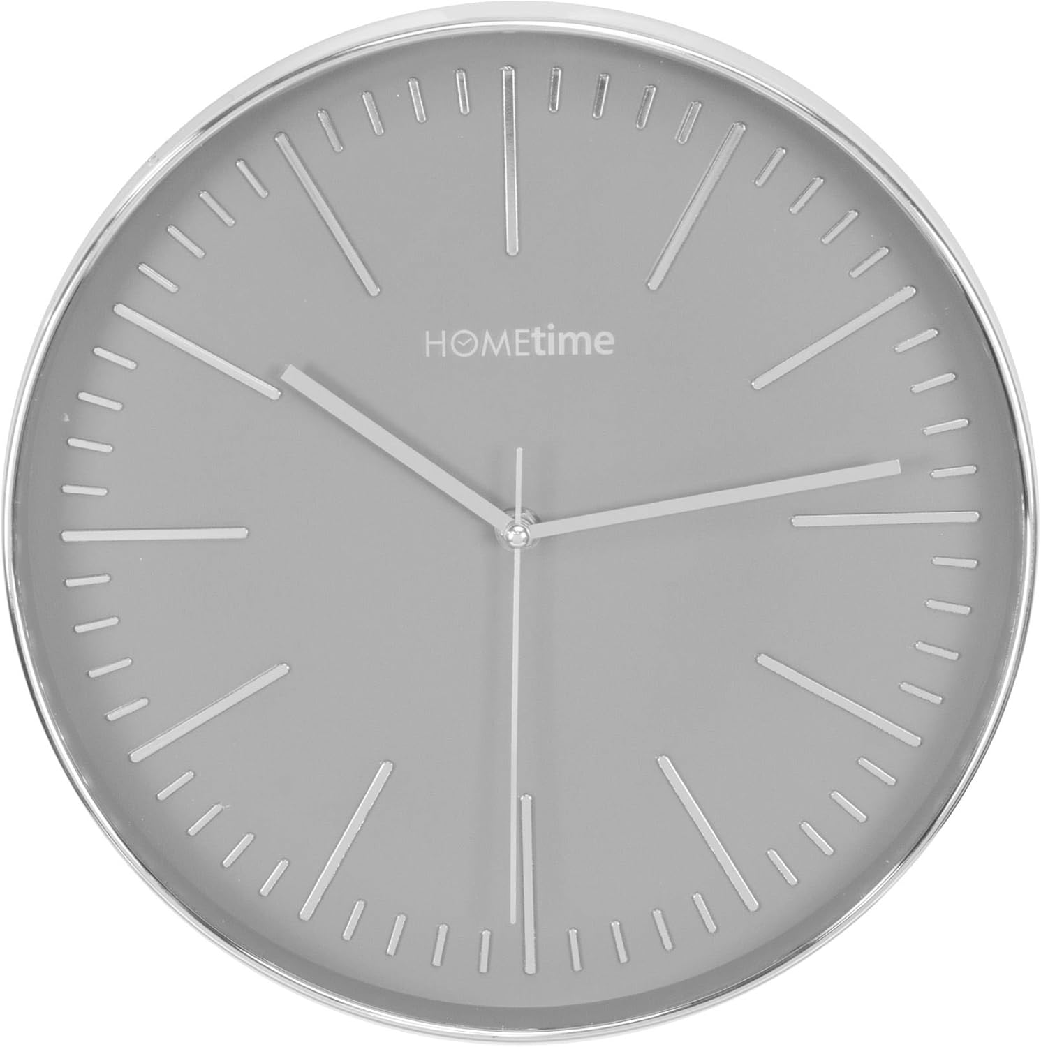 Hometime Grey & Silver Effect Round Wall Clock W7774 Amazon.co.uk