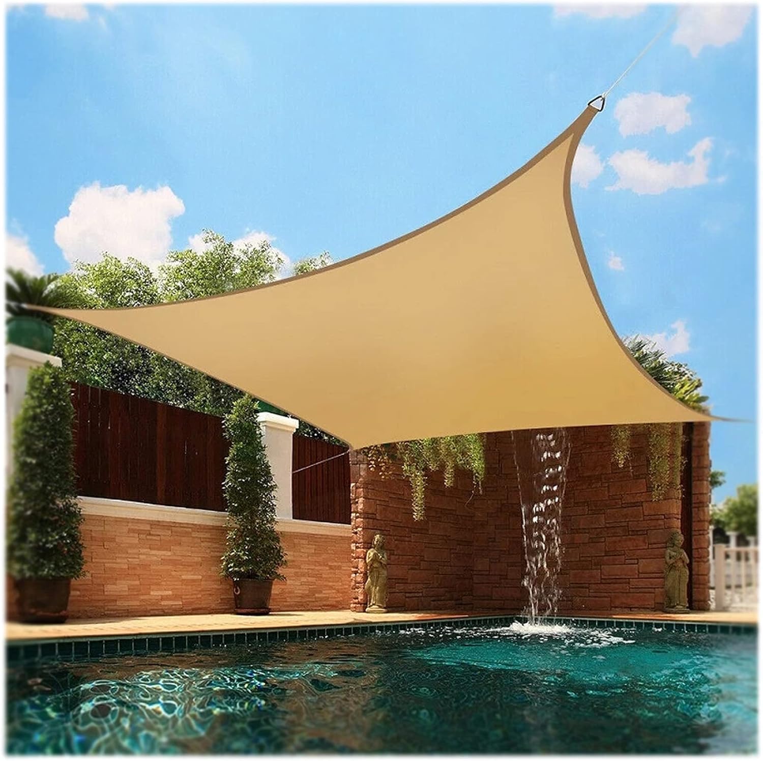 ChaoJin Pergola Shade Cover, Outdoor Sun Shade Sail Garden Shade Cloth Rectangle 6.5x6.5FT Patio