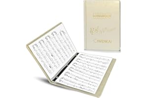 Ciwenkai Sheet Music Folder 170-Page - Leather Choral Music Holder, Fits Letter Size 8.5 x 11 Inch, White - Ideal for Musicians, Choir Singers, Stage Performances