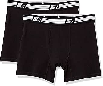 Starter Men's 2-Pack Stretch Performance Cotton Boxer Brief, Amazon Exclusive