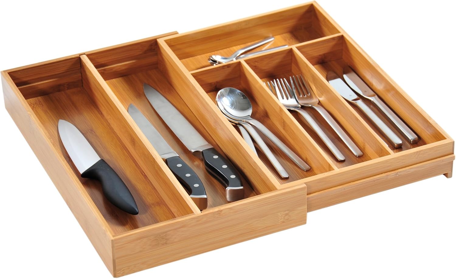 Kesper Variable Cutlery Drawer Insert, 2649 x 43 x 6 cm, Wood, Natural