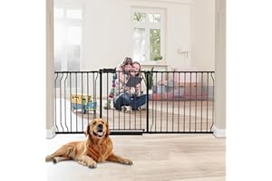HOOOEN HOOEN 30" Tall Extra Wide Baby Gates for Doorways Stairs 86 to 105 Inch Large Long Pressure Mounted Dog Gates for The House Metal Tension Indoor Child Safety Gates for Kids or Pets