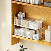 MORNITE 2-Tier Medicine Cabinet Shelves Organizer, Makeup Storage Holder Compartments, Shelf Trays for Bathroom Cabinet Wall,