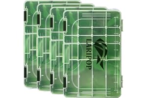 LARIPOP 3600 Tackle Box, Plastic Tackle Trays, Transparent Fishing Tackle Box Organizer with Removable Dividers,4 Packs Lure Boxes Terminal Tackle Storage,Lure Box and Parts Storage