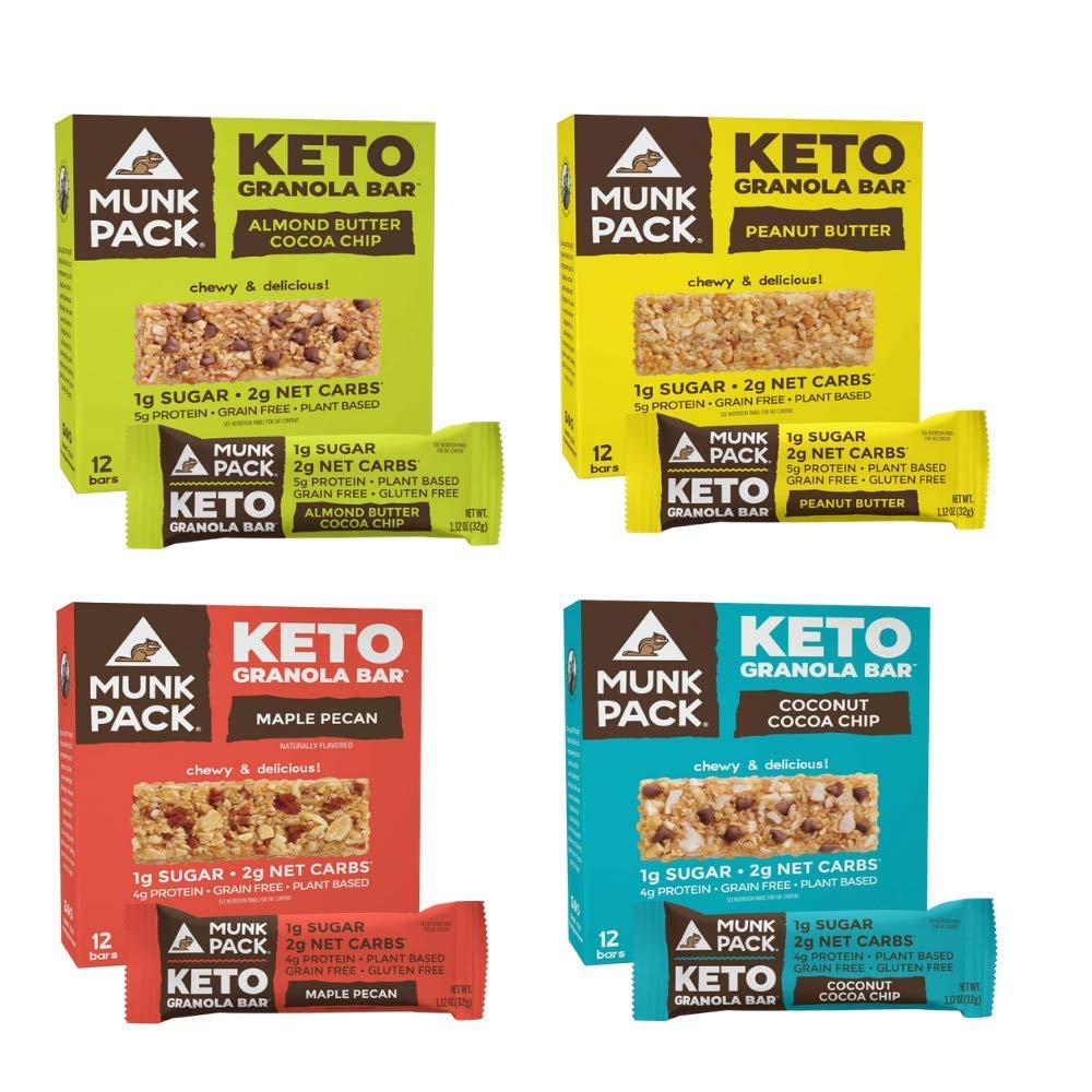 Munk Pack Keto Granola Bars 48 Pack Bundle (12 Pack Coconut Cocoa Chip