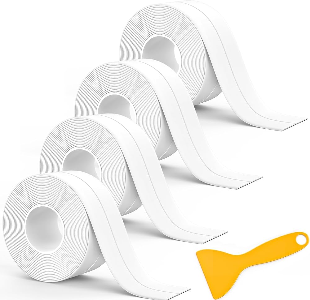 Fixmend Bath Sealant Strip 4 Rolls Waterproof Self Adhesive Caulk Tape 126in