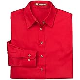 Harriton M500W Ladies L-Sleeve Shirt Red X-Large