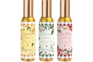 CLESH Room Spray, Balsamic Cedar, Apples, Gingerbread Cookies, 3 Pack, Each 4 fl oz, Concentrated Room Spray, Air Freshener for Home, Long-Lasting Odor Eliminator for Bathroom and Office
