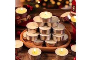 DEVI 6 Hours Soy Tea Lights Candles 25 Pack, Unscented White Tea Candles Bulk-6 Hours Long Burning, Small Soy Tea Lights for Thanksgiving, Christmas Decor
