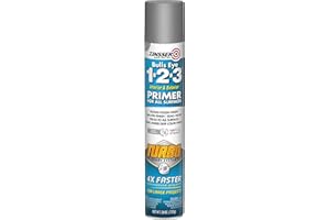 26 oz Zinsser 343748 Gray Bulls Eye 1-2-3 Interior and Exterior Primer Turbo Spray