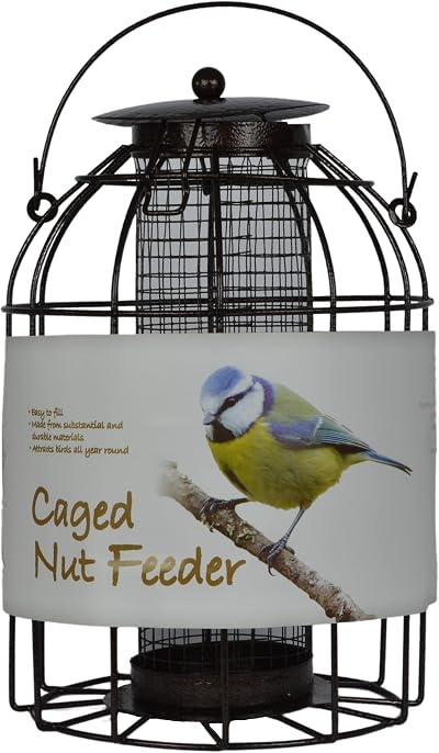 Green Jem Dome Caged Peanut Wild Bird Feeder Squirrel Proof Hammertone