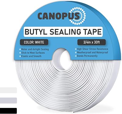 CANOPUS Heavy Duty White Butyl Tape 3mm x 19mm x 9.1m Waterproof