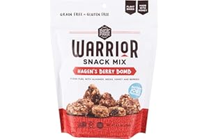 BeeFree Warrior Mix Gluten Free Granola - Soft Chunky Granola Bites | Paleo Granola, Low Carb, Grain Free, Preservative Free, Oat Free | Granola for Yogurt, Low Calorie Snacks | Hagen’s Berry Bomb, one 9 Ounce Bag