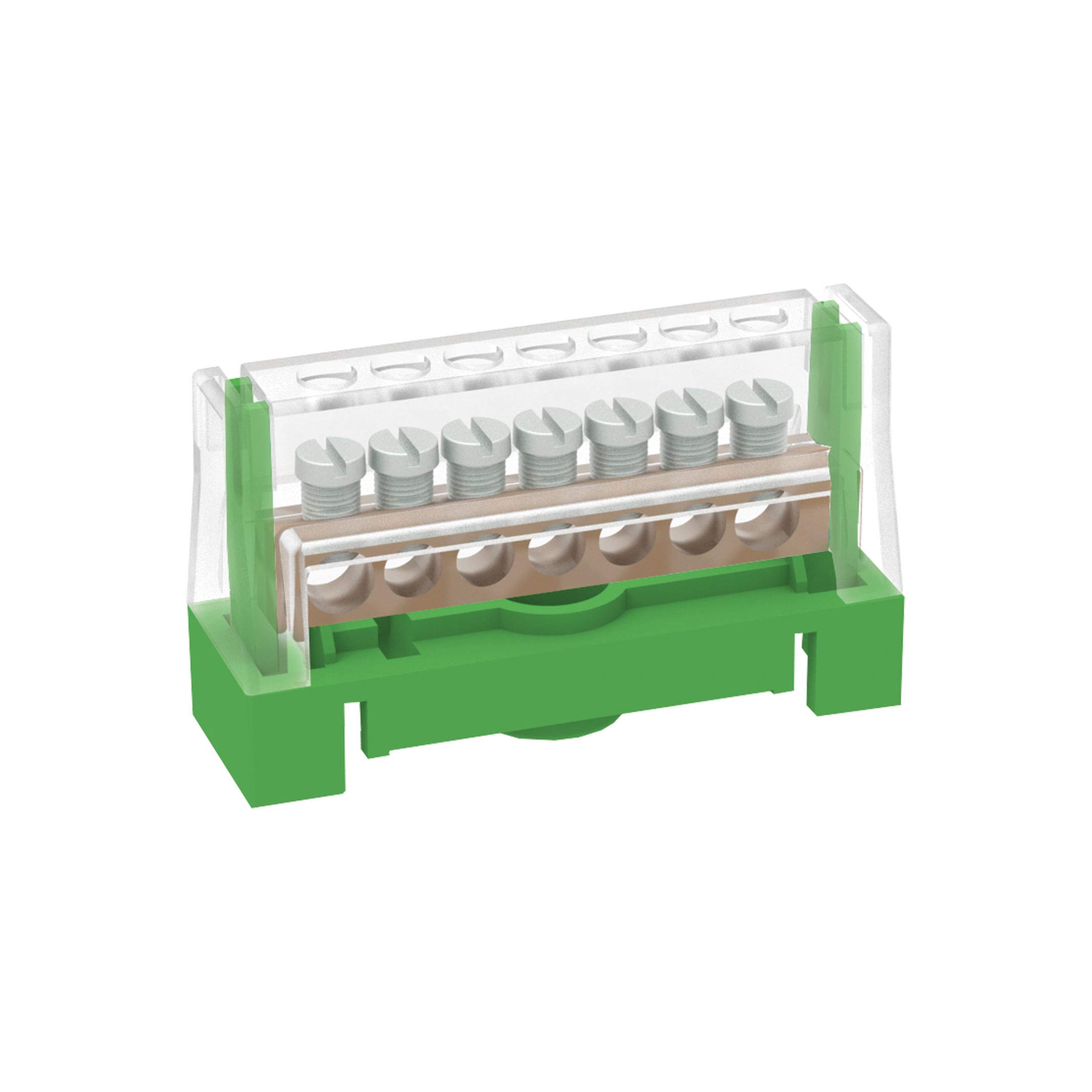 Arnocanali T167A Earth Terminal Block for Equipotential Connections with Lid, Brass Bar 7 Holes